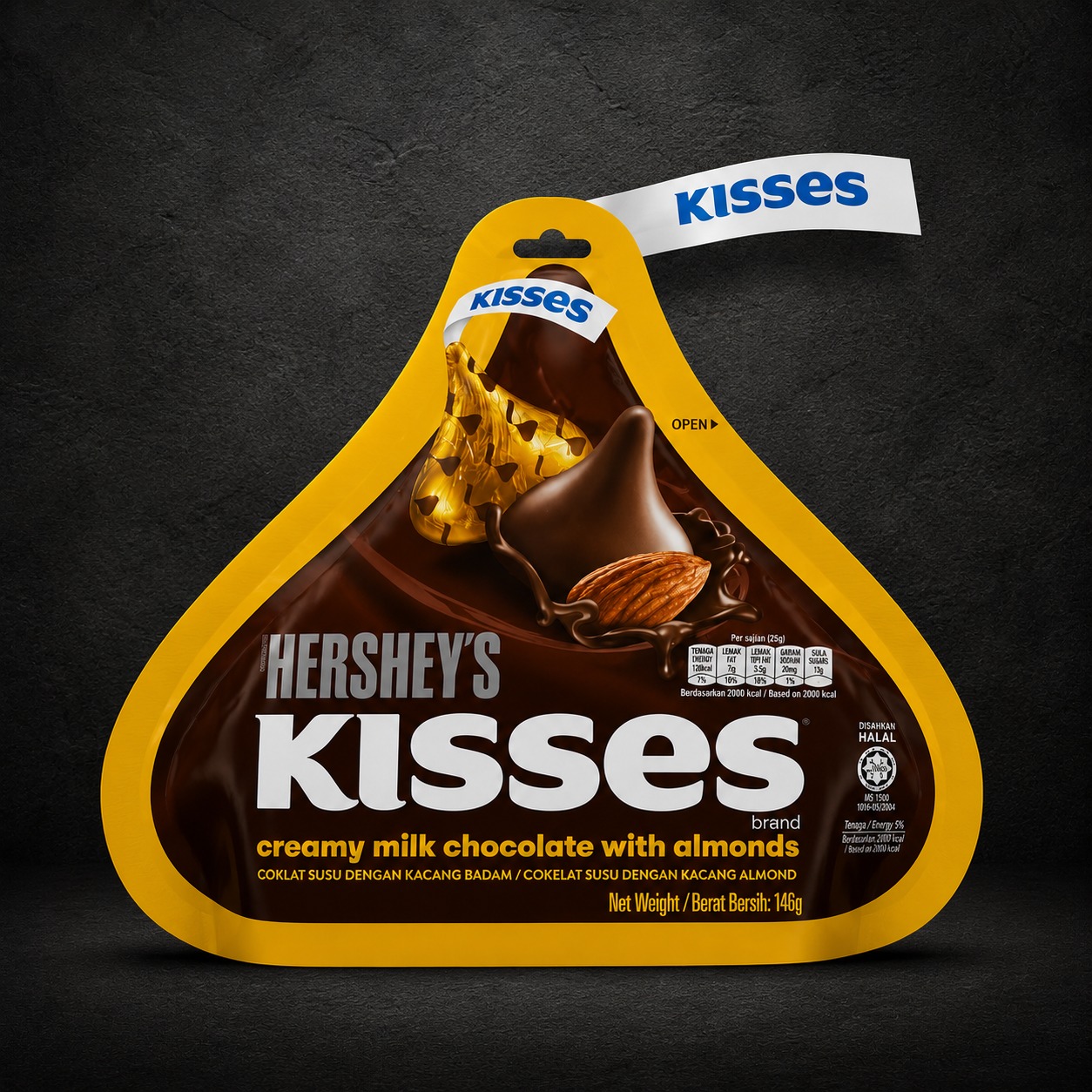 HERSHEY'S KISSES Creamy Milk Chocolate with Almonds Bag