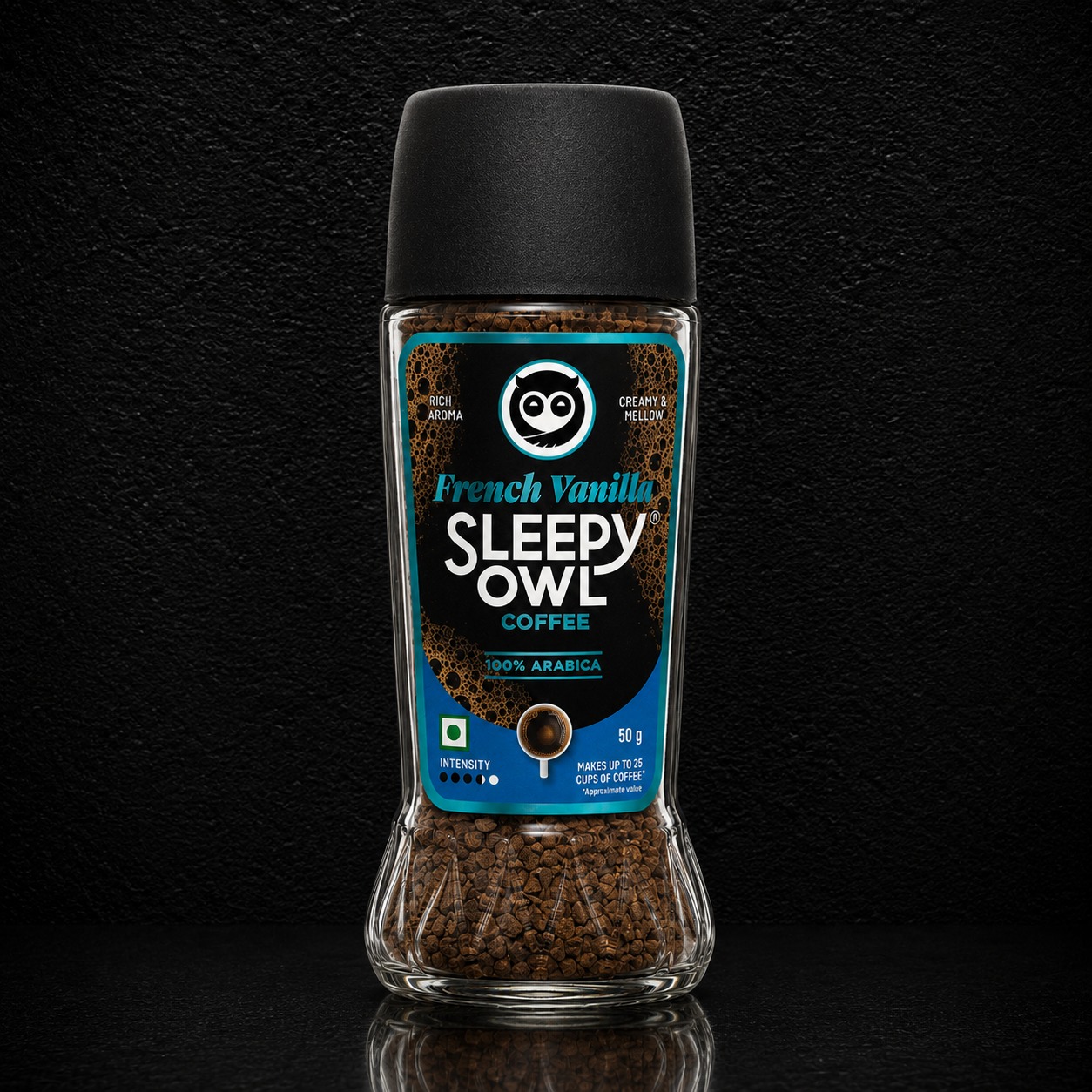 Sleepy Owl French Vanilla Instant Coffee Jar