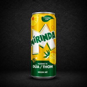 Mirinda Pineapple Flavoured Carbonated Soft Drink Can